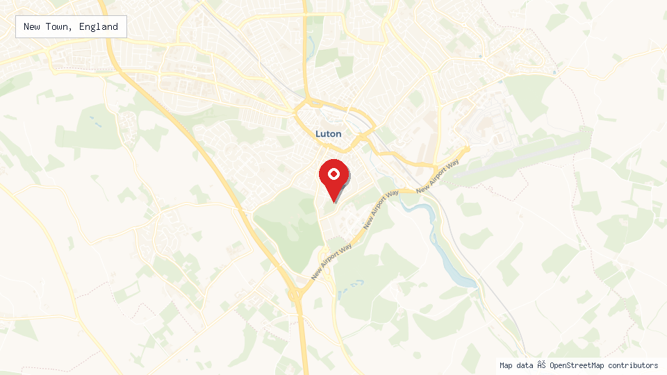 Street map of New Town, England with location pin