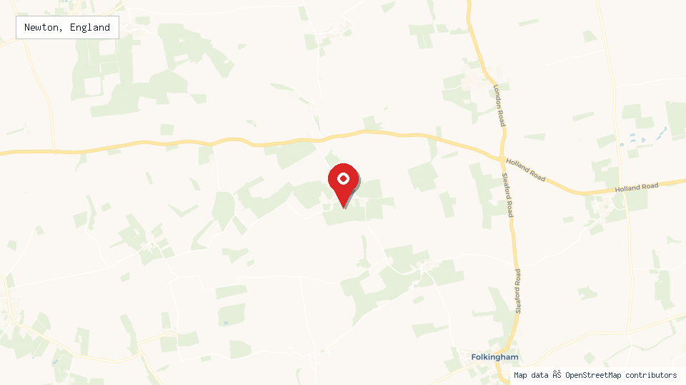 Street map of Newton, England with location pin