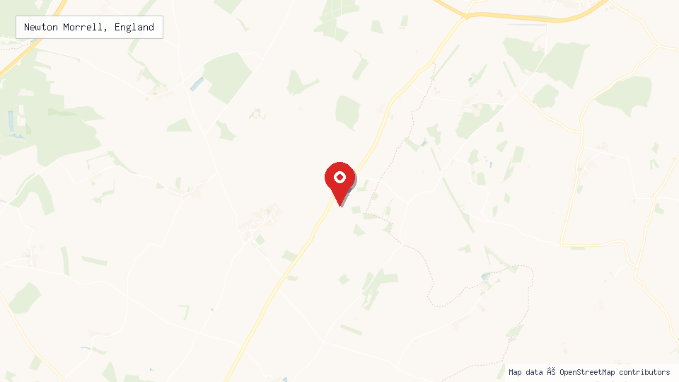 Street map of Newton Morrell, England with location pin