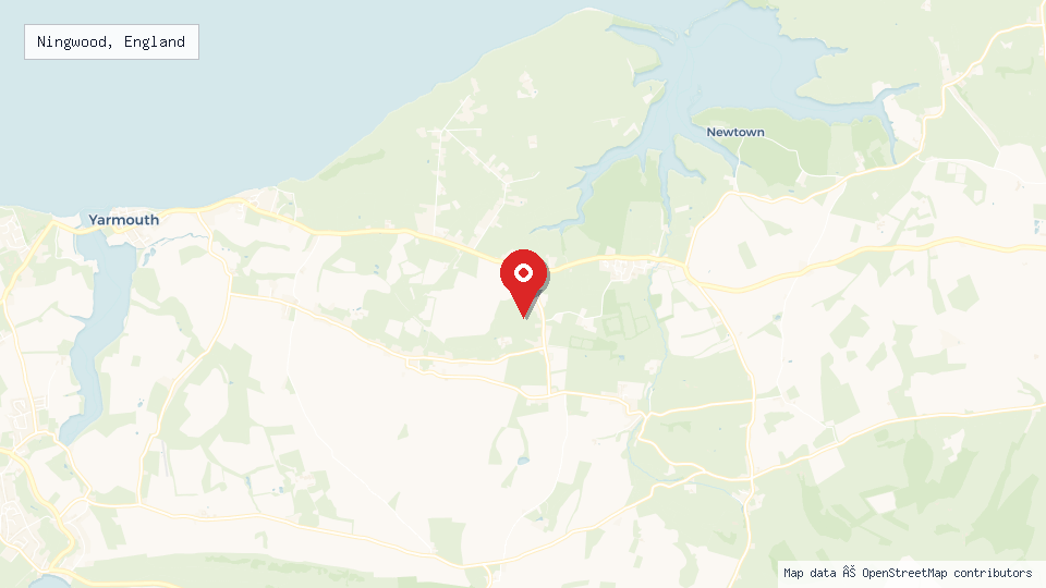 Street map of Ningwood, England with location pin