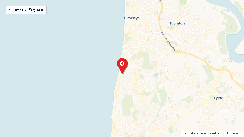 Street map of Norbreck, England with location pin