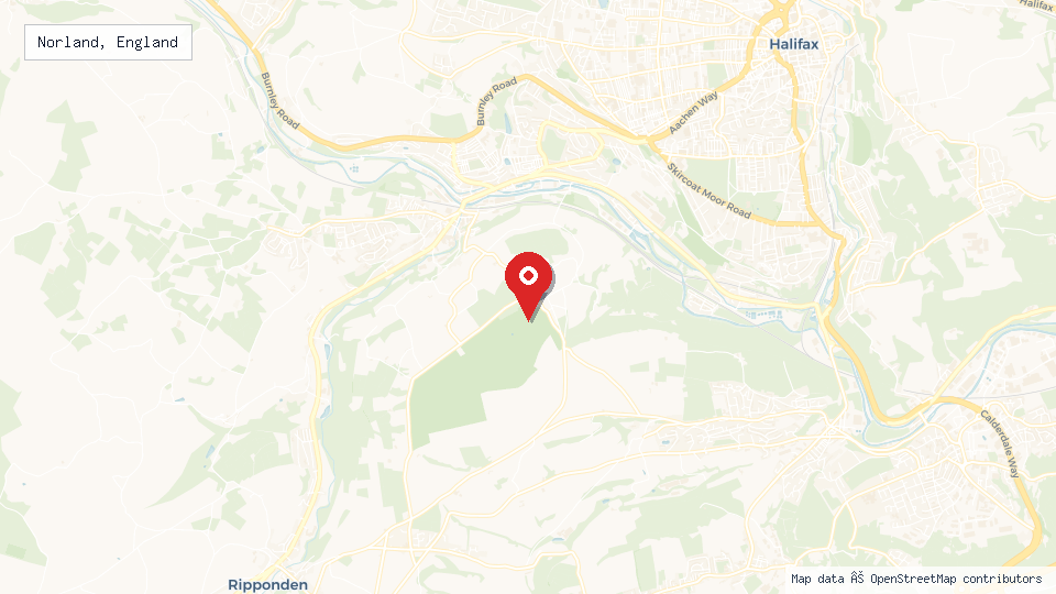 Street map of Norland, England with location pin