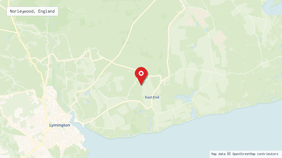 Street map of Norleywood, England with location pin