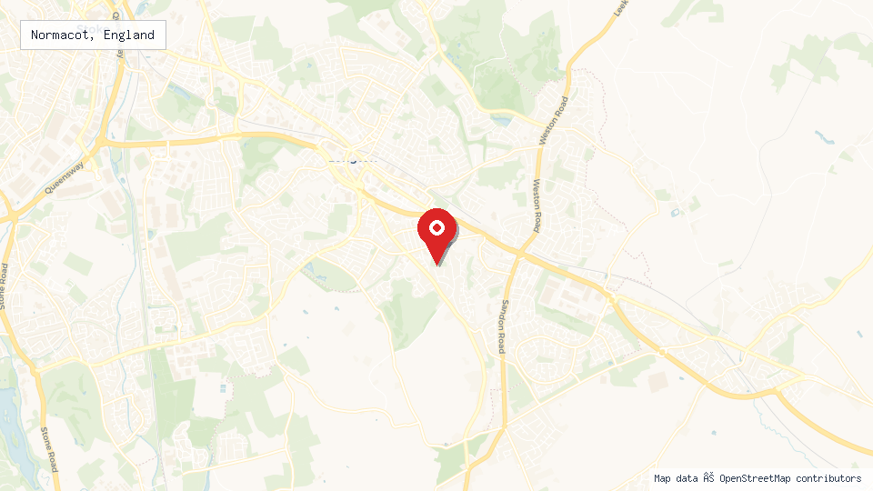 Street map of Normacot, England with location pin