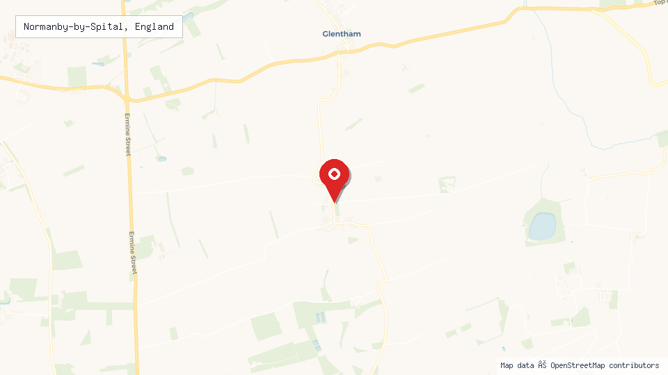 Street map of Normanby-by-Spital, England with location pin