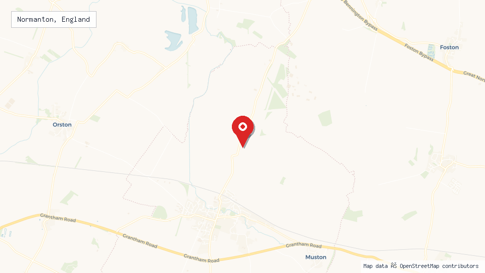 Street map of Normanton, England with location pin