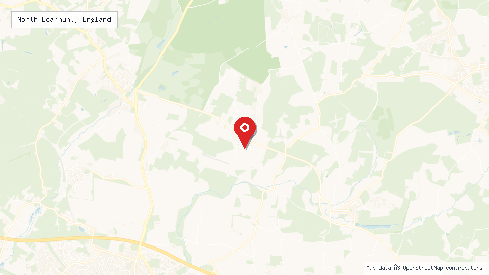 Street map of North Boarhunt, England with location pin