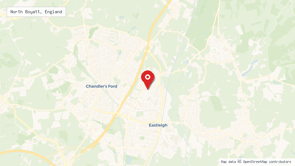 Street map of North Boyatt, England with location pin