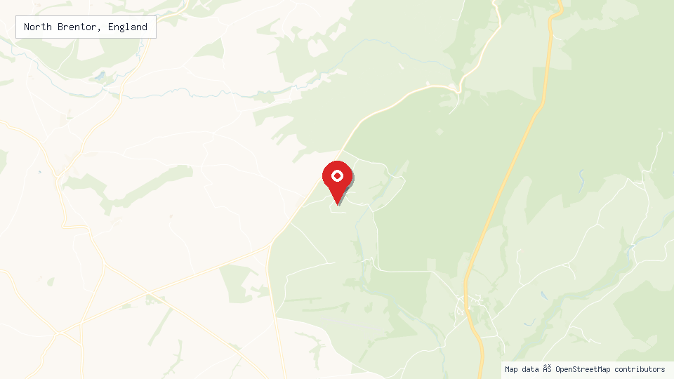 Street map of North Brentor, England with location pin