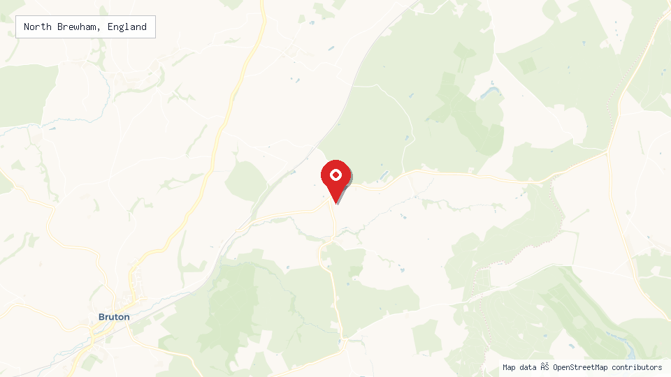 Street map of North Brewham, England with location pin