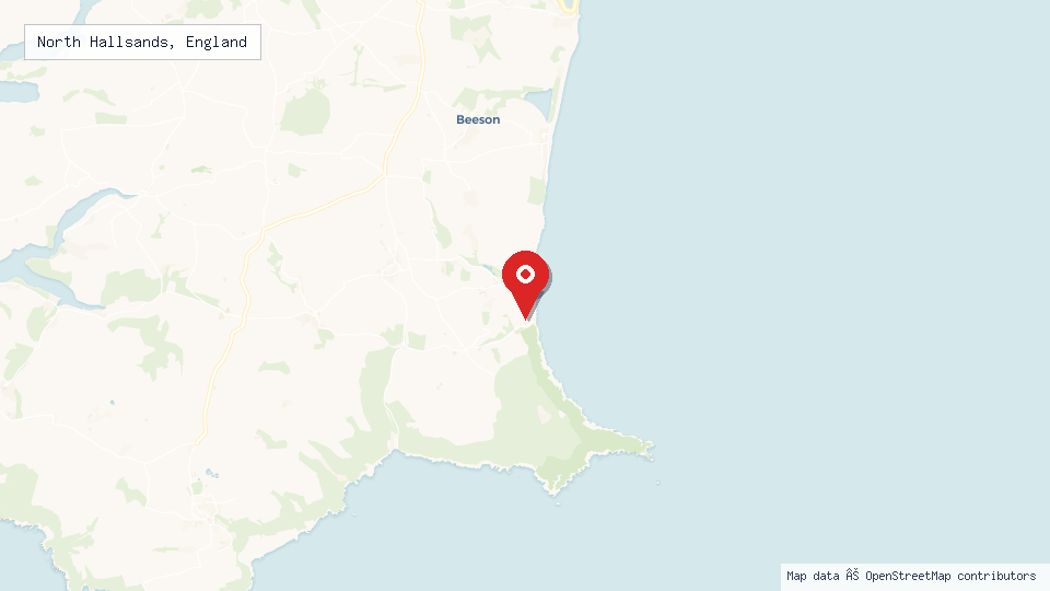 Street map of North Hallsands, England with location pin