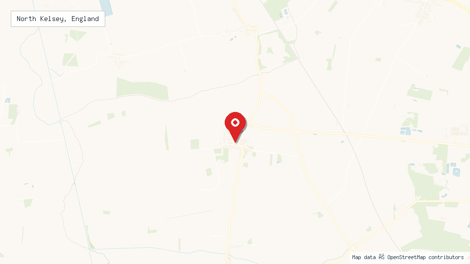 Street map of North Kelsey, England with location pin