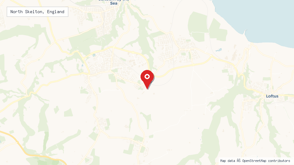 Street map of North Skelton, England with location pin