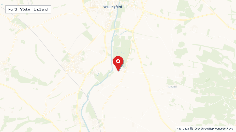 Street map of North Stoke, England with location pin