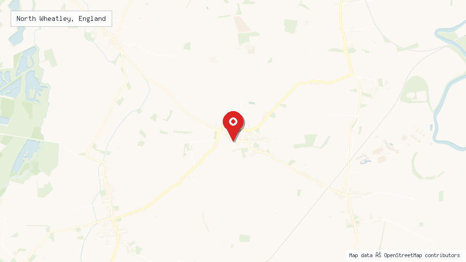 Street map of North Wheatley, England with location pin