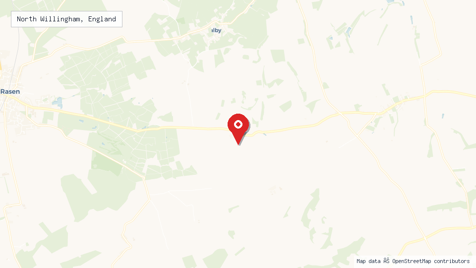 Street map of North Willingham, England with location pin