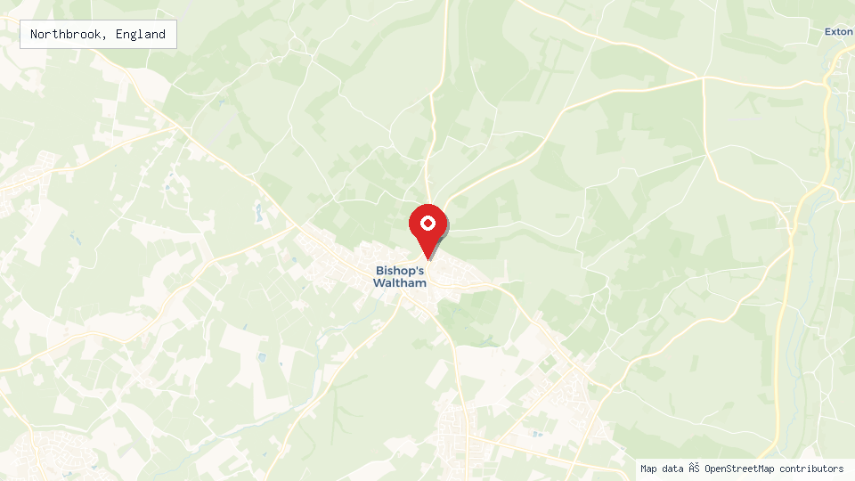 Street map of Northbrook, England with location pin