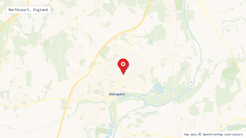 Street map of Northcourt, England with location pin