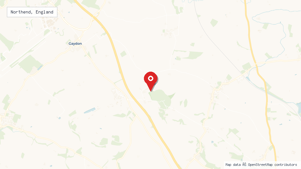 Street map of Northend, England with location pin