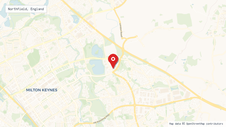 Street map of Northfield, England with location pin