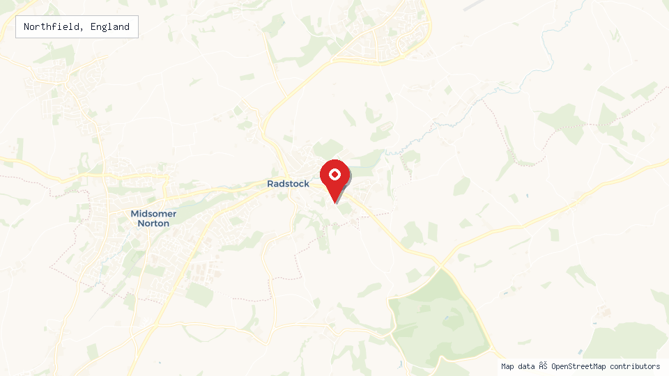 Street map of Northfield, England with location pin