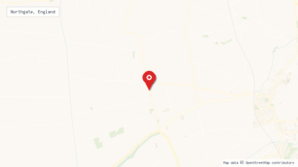 Street map of Northgate, England with location pin