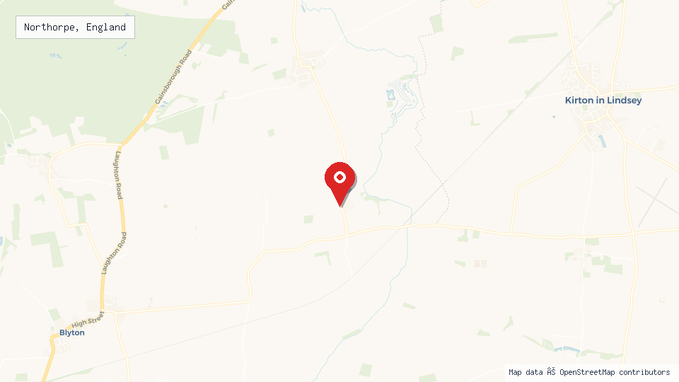 Street map of Northorpe, England with location pin