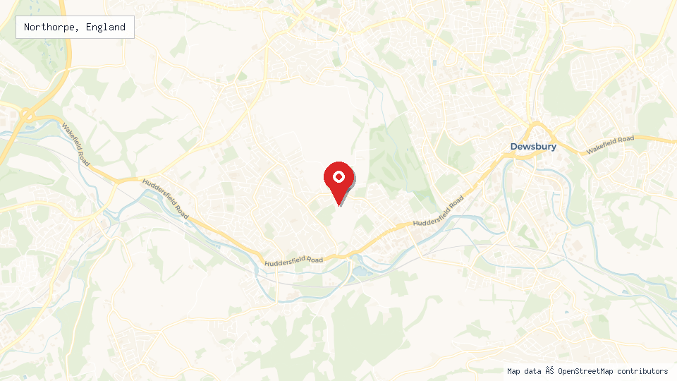 Street map of Northorpe, England with location pin