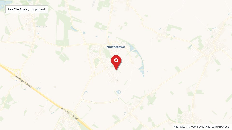 Street map of Northstowe, England with location pin