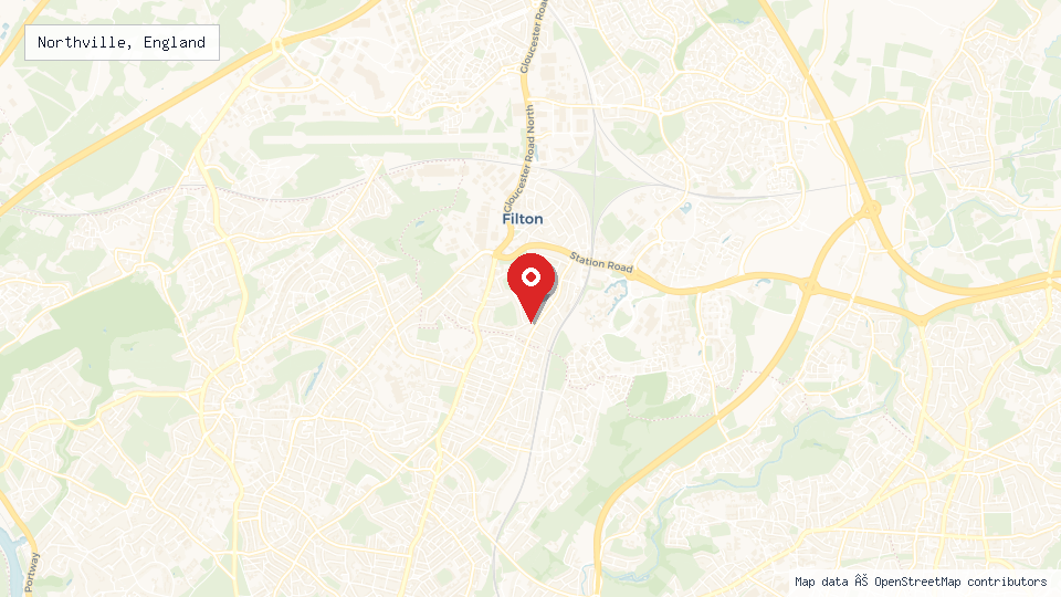 Street map of Northville, England with location pin