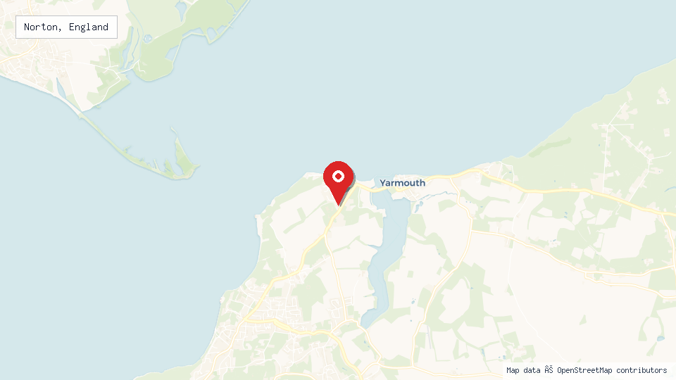 Street map of Norton, England with location pin