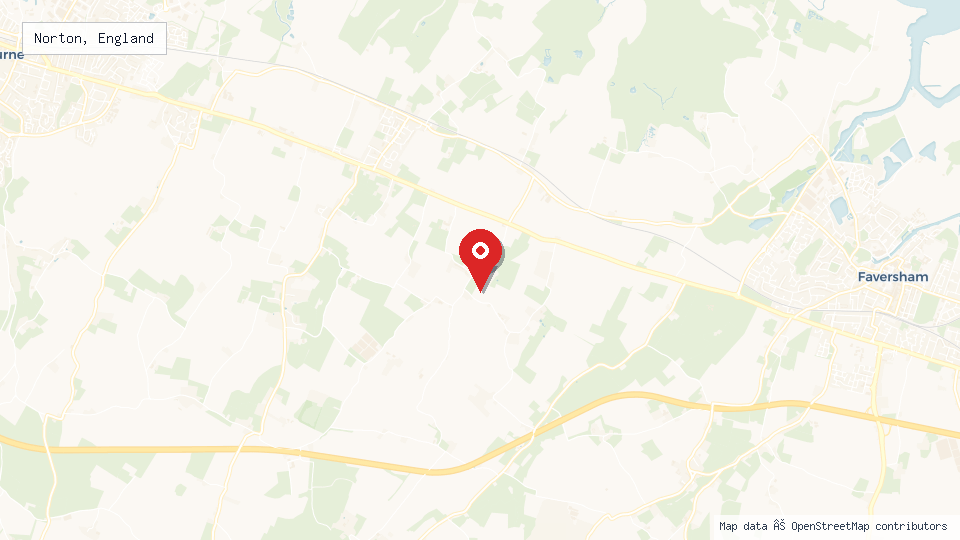 Street map of Norton, England with location pin