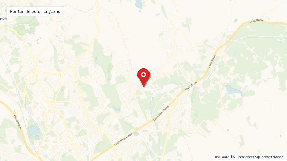 Street map of Norton Green, England with location pin