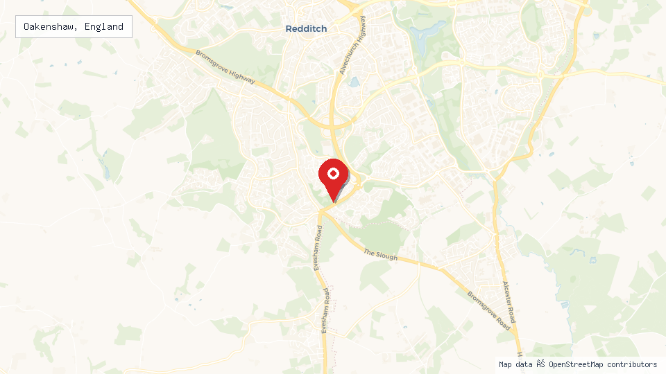 Street map of Oakenshaw, England with location pin