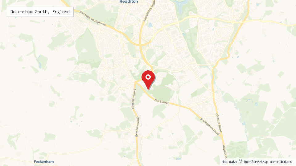 Street map of Oakenshaw South, England with location pin