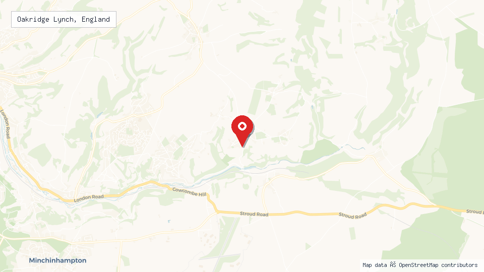 Street map of Oakridge Lynch, England with location pin