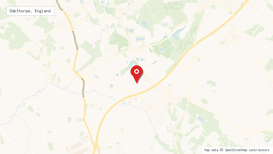 Street map of Oakthorpe, England with location pin