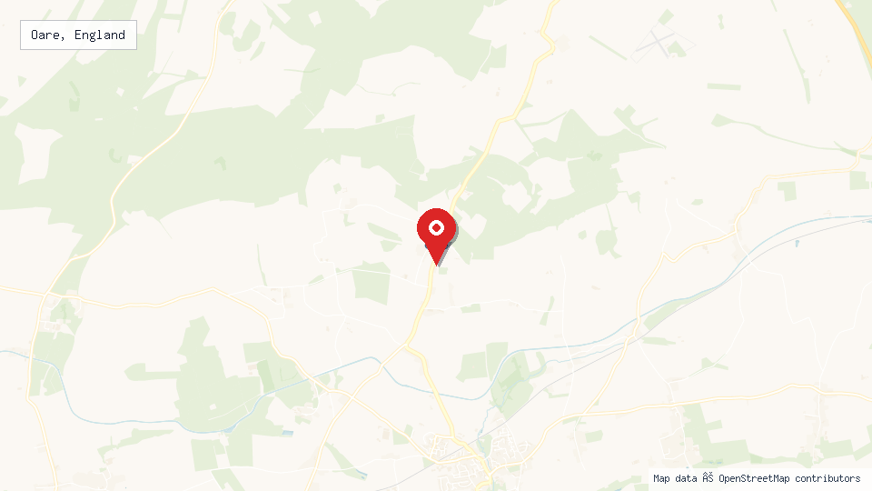 Street map of Oare, England with location pin