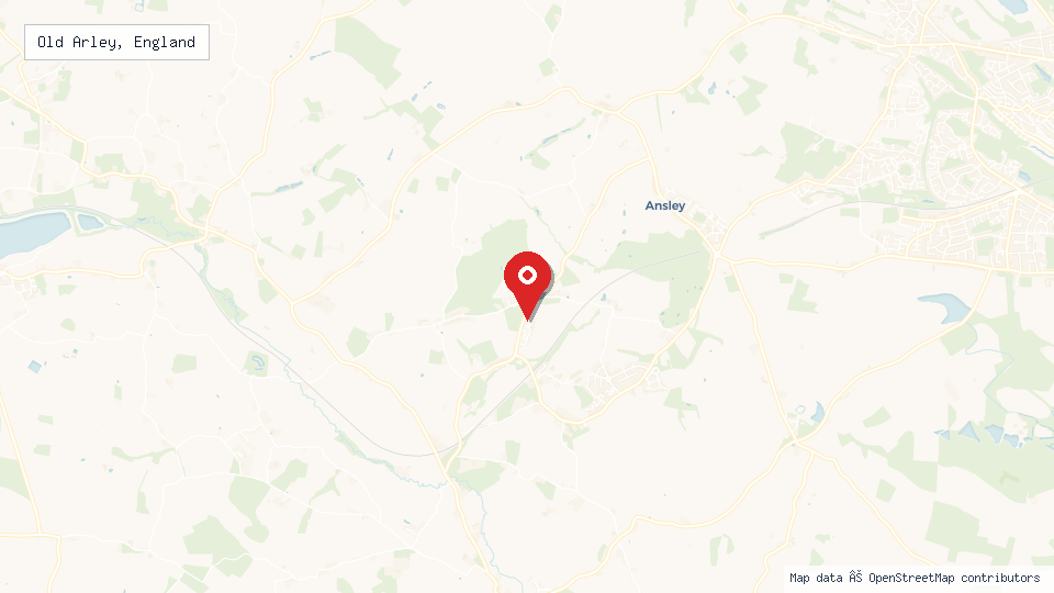 Street map of Old Arley, England with location pin