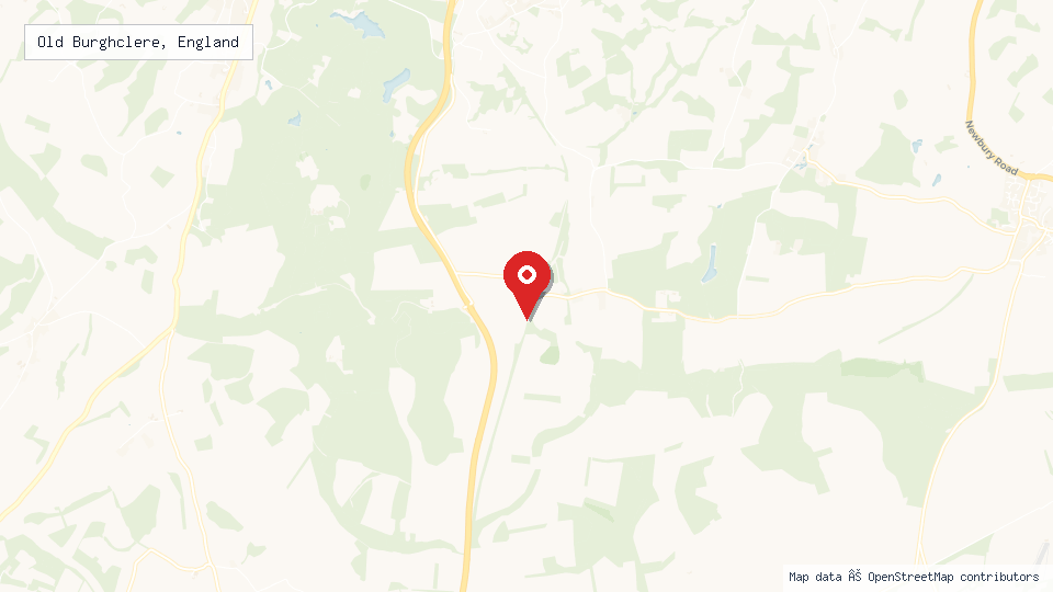 Street map of Old Burghclere, England with location pin