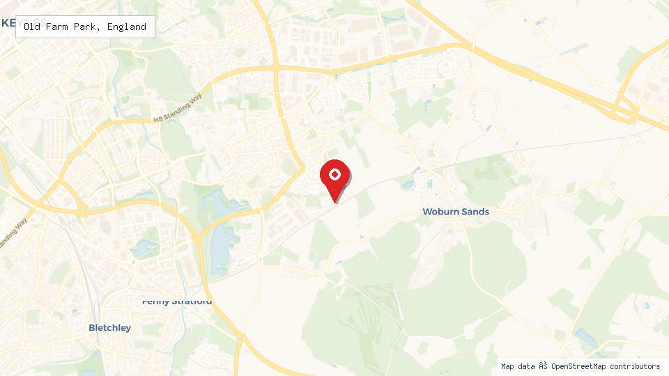Street map of Old Farm Park, England with location pin