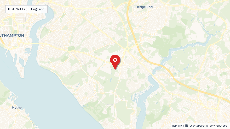 Street map of Old Netley, England with location pin