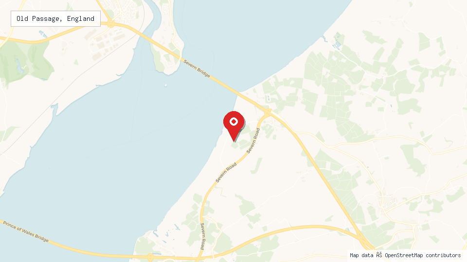 Street map of Old Passage, England with location pin