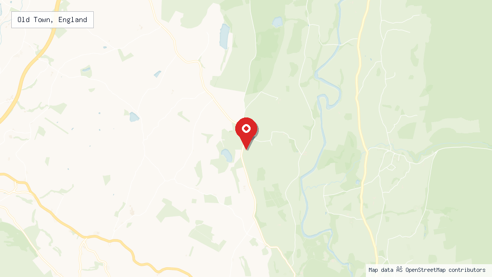 Street map of Old Town, England with location pin
