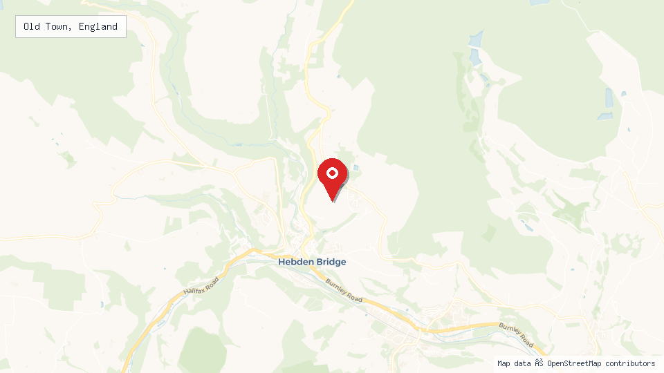 Street map of Old Town, England with location pin
