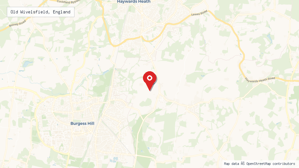 Street map of Old Wivelsfield, England with location pin