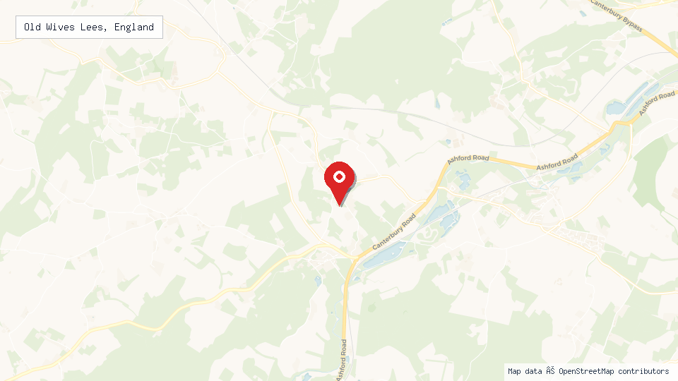 Street map of Old Wives Lees, England with location pin