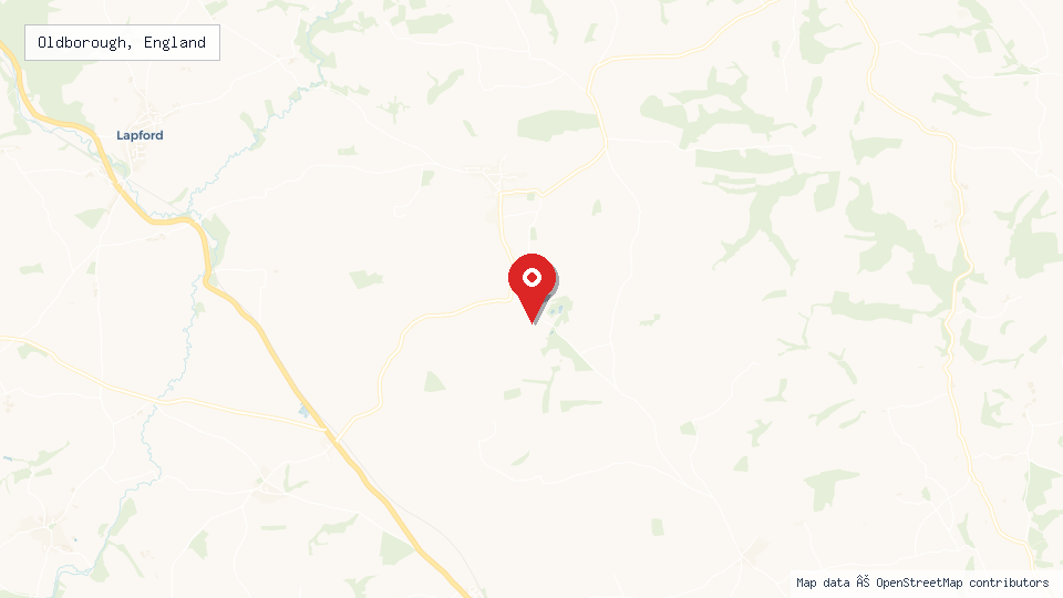 Street map of Oldborough, England with location pin