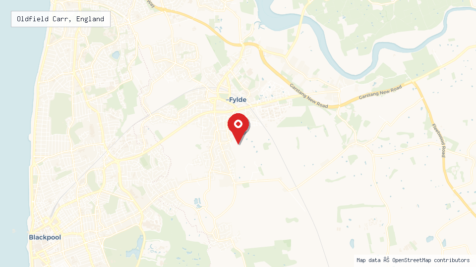 Street map of Oldfield Carr, England with location pin