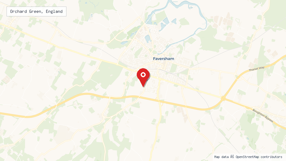 Street map of Orchard Green, England with location pin